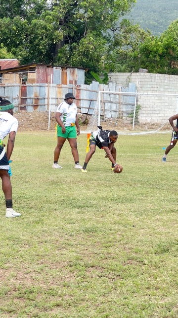 Flag football action