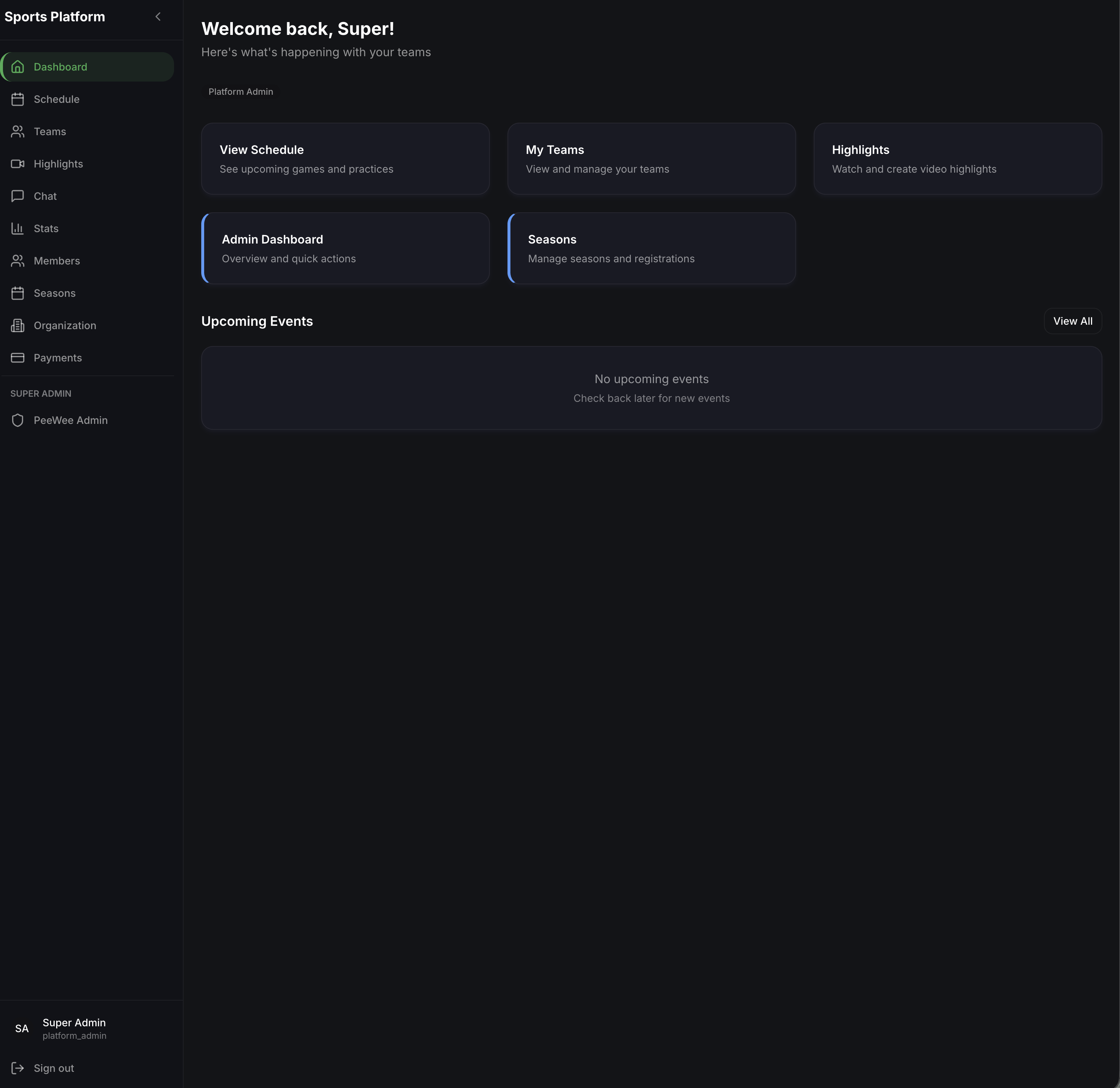 Backend Dashboard