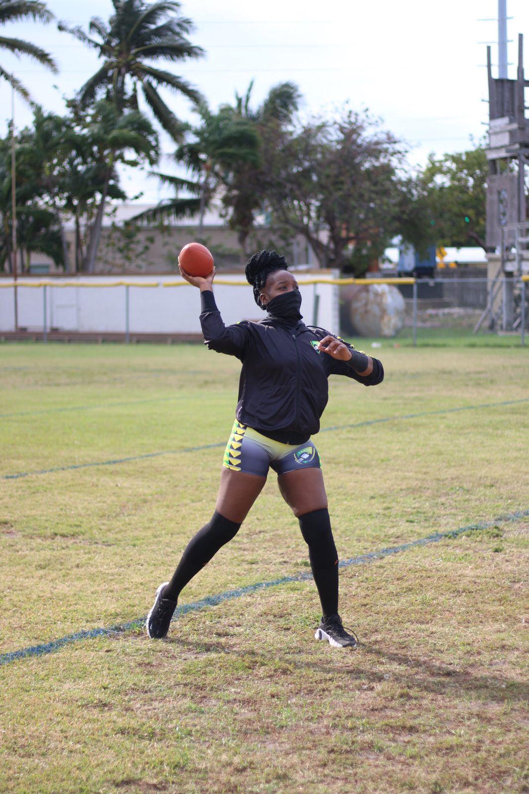 Flag football action